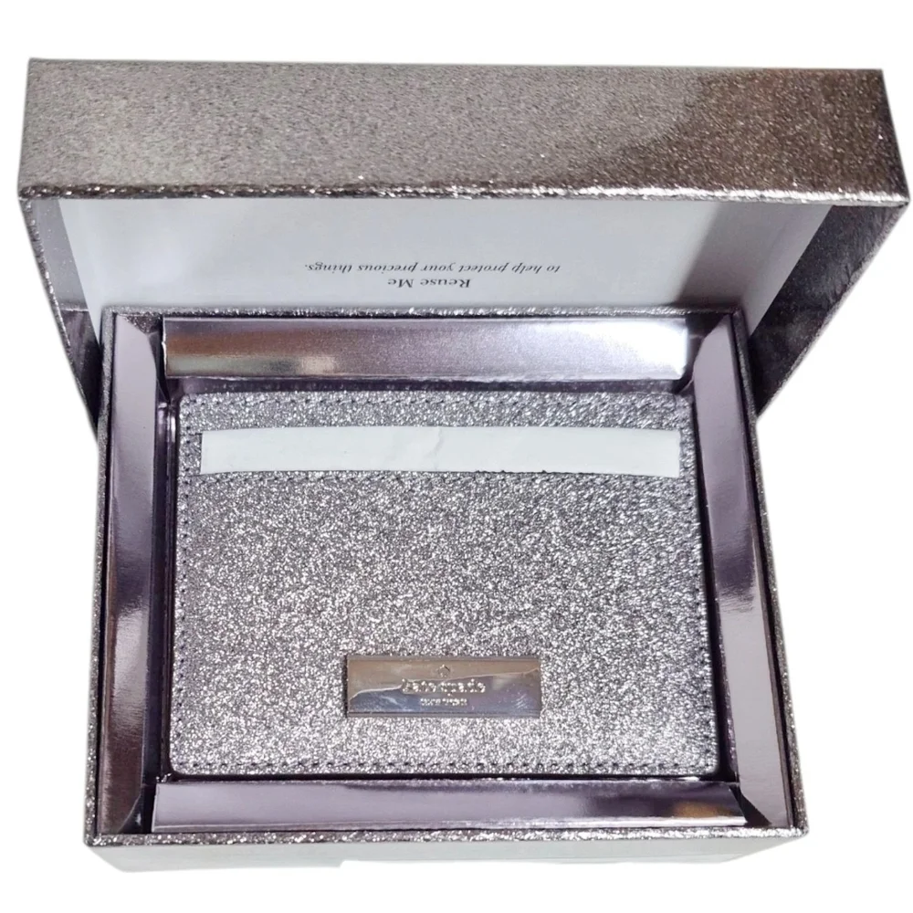 Kate Spade Kenzie Boxed Glitter Small Cardholder Candied Flower Multi KJ006 New